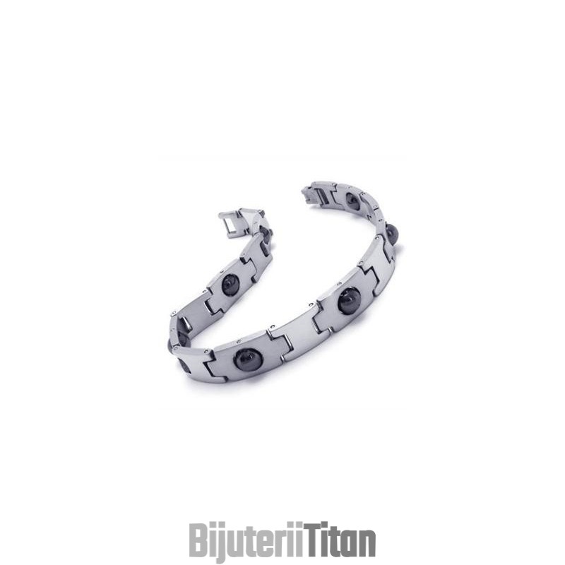 Brățară Magnetică Din Titan Pur, Argintiu Și Negru Pentru Bărbați Și Băieți Brățară Magnetică Din Titan Pur, Argintiu Și Negru Pentru Bărbați Și Băieți