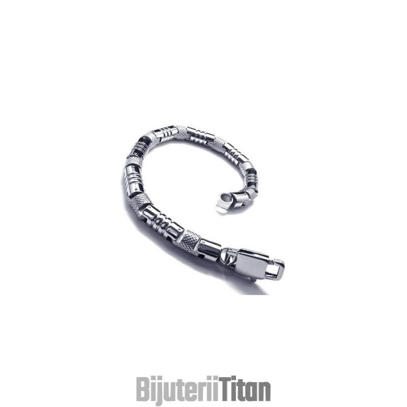 Brățară Bărbătească Din Argint 316L, Titan Pur, Cu Pandantiv Brățară Bărbătească Din Argint 316L, Titan Pur, Cu Pandantiv