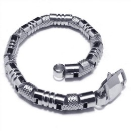 Brățară Bărbătească Din Argint 316L, Titan Pur, Cu Pandantiv