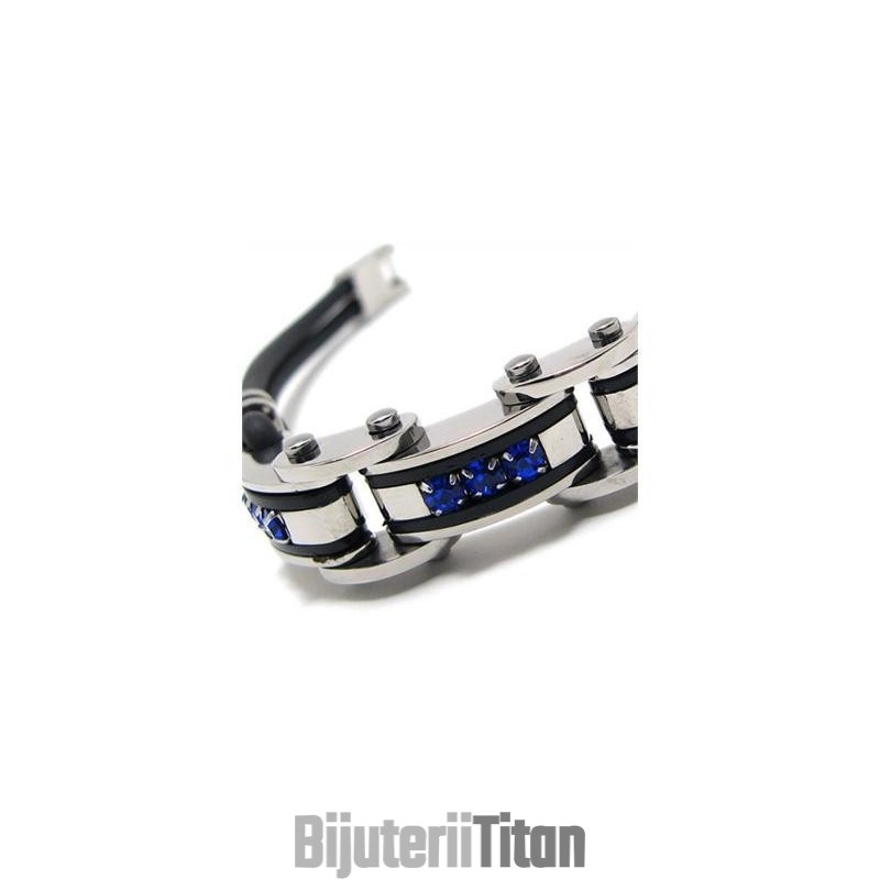 Brățară Bărbătească Din Cauciuc De Titan Pur, Albastru, Negru, Argintiu Brățară Bărbătească Din Cauciuc De Titan Pur, Albastru, Negru, Argintiu