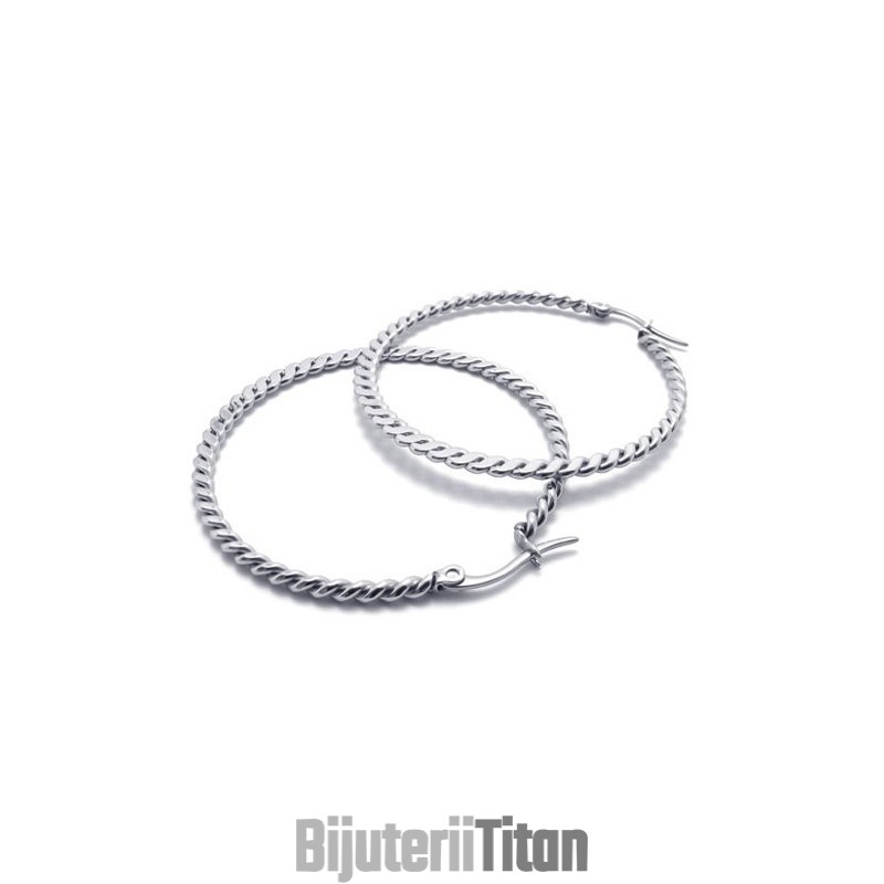 Cercei Din Titan Cu Împletitură Inelară