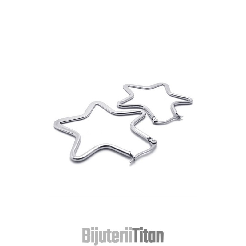 Cercei Din Titan Cu Stea