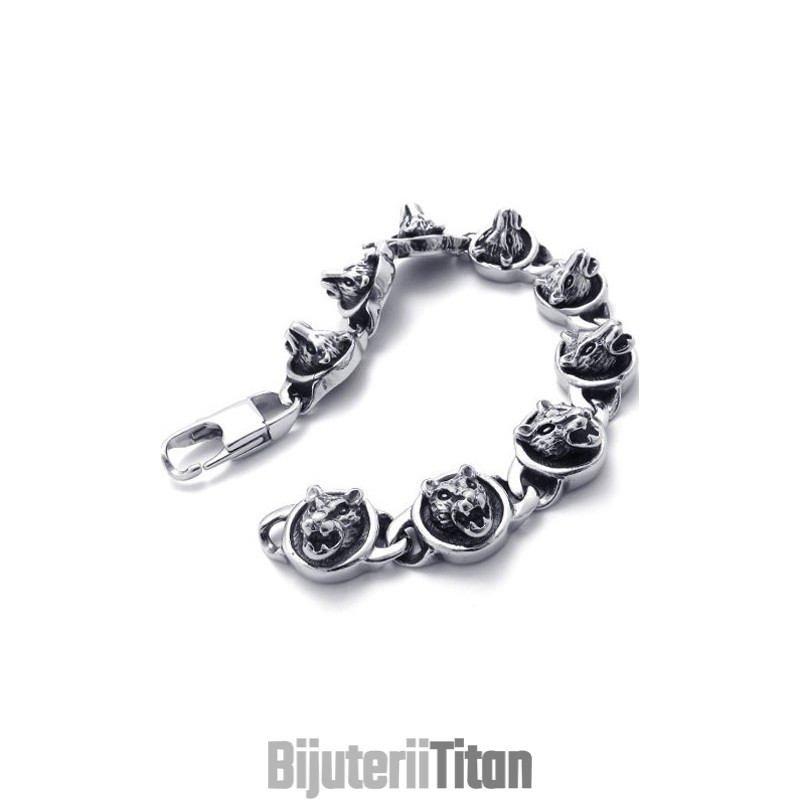 Brățară Din Titan Cu Pisici De 8,3 Inci Brățară Din Titan Cu Pisici De 8,3 Inci