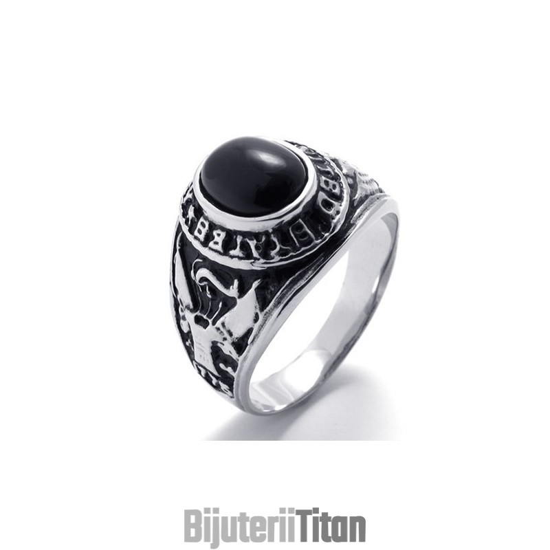 Inel Din Titan Cu Gemă
