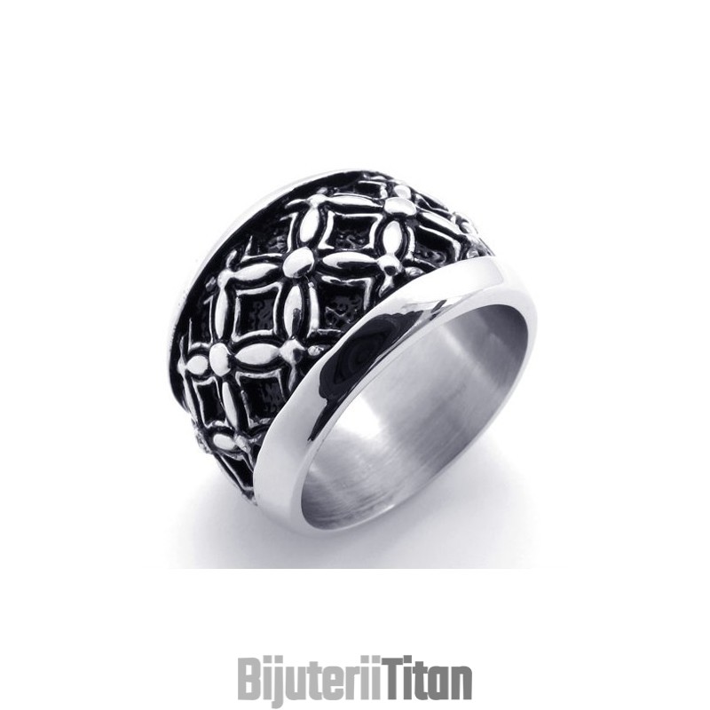 Inel Vintage Negru Din Titan