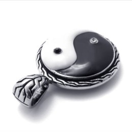 Pandantiv Taichi Cu Pietre Albe Și Negre Din Titan