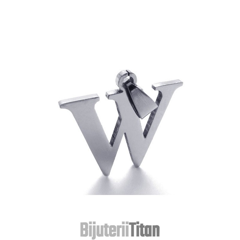 Pandantiv Din Titan Cu Litera „W” Pandantiv Din Titan Cu Litera „W”