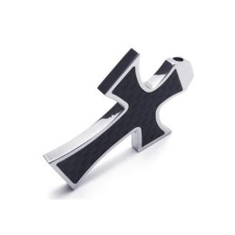 Colier Cu Pandantiv Cruce Din Titan Pur, Negru, Argint, Pentru Bărbați