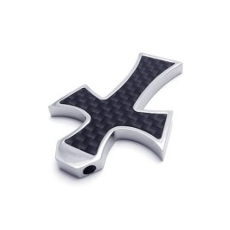 Colier Cu Pandantiv Cruce Din Titan Pur, Negru, Argint, Pentru Bărbați