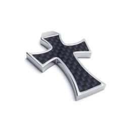 Colier Cu Pandantiv Cruce Din Titan Pur, Negru, Argint, Pentru Bărbați