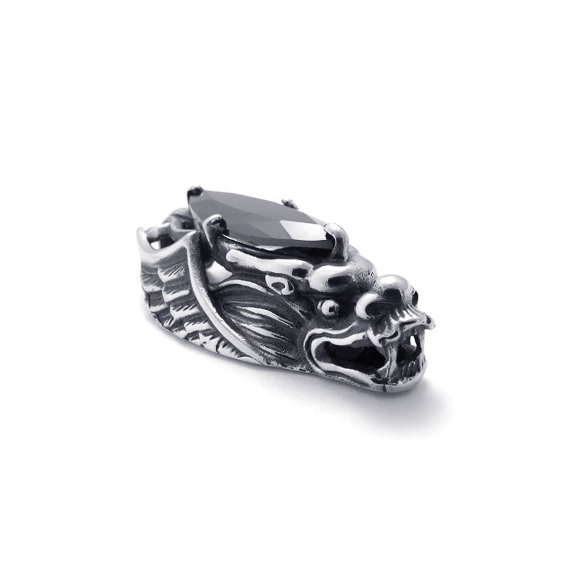 Pandantiv Din Titan Cu Cap De Dragon Și Zirconiu Negru Pandantiv Din Titan Cu Cap De Dragon Și Zirconiu Negru