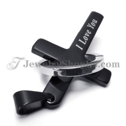 Pandantiv Cruce Și Cerc Din Titan Negru