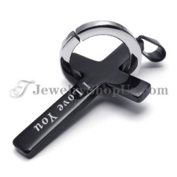 Pandantiv Cruce Și Cerc Din Titan Negru