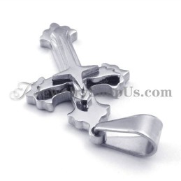 Pandantiv Cruce Din Titan Negru Și Argintiu La Modă Pentru Femei