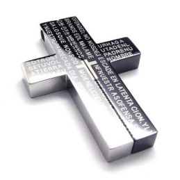 Colier Bărbătesc Cu Pandantiv Cruce Din Titan Pur Negru (Nou)