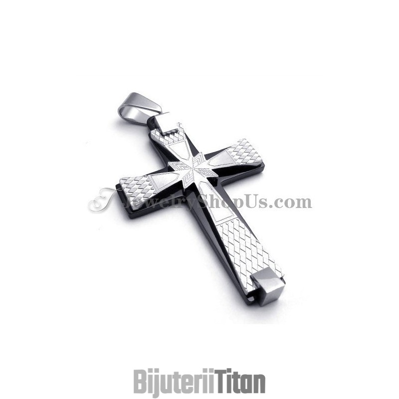 Pandantiv Elegant Cu Cruce Din Titan Negru Pandantiv Elegant Cu Cruce Din Titan Negru