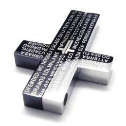 Colier Bărbătesc Cu Pandantiv Cruce Din Titan Pur Negru (Nou)