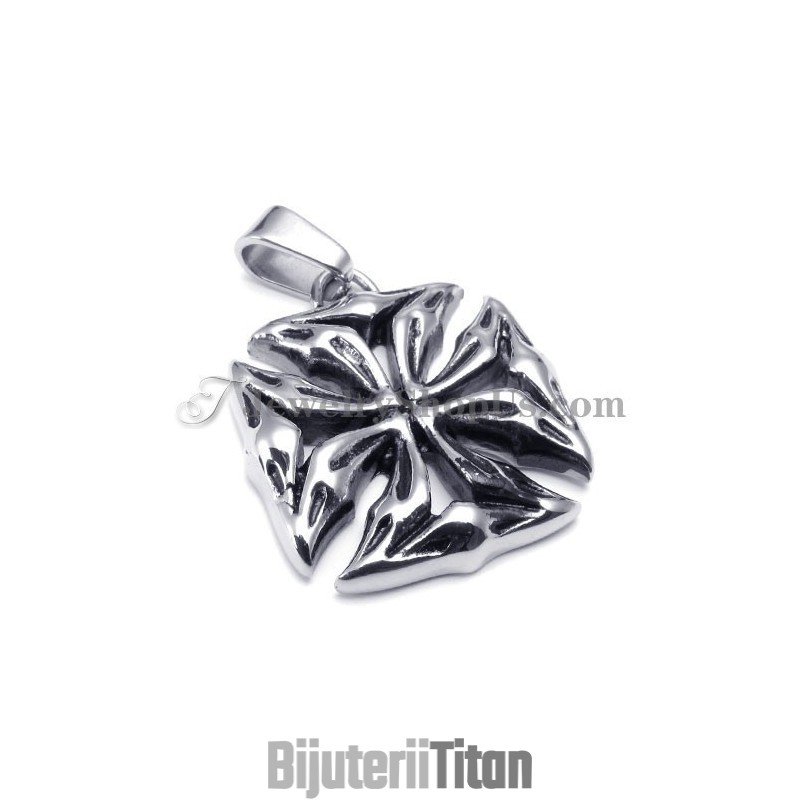 Pandantiv Clasic Din Titan Negru Cu Cruce