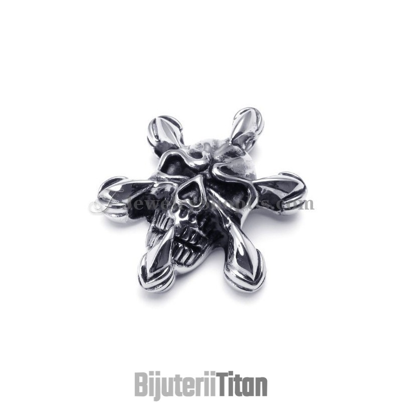 Pandantiv Clasic Din Titan Cu Craniu