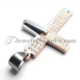 Pandantiv Superb Din Titan Cu Cruce, Din Aur Roz