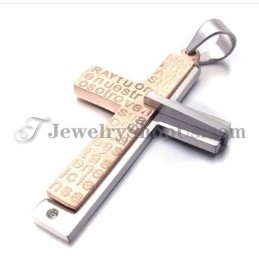 Pandantiv Superb Din Titan Cu Cruce, Din Aur Roz