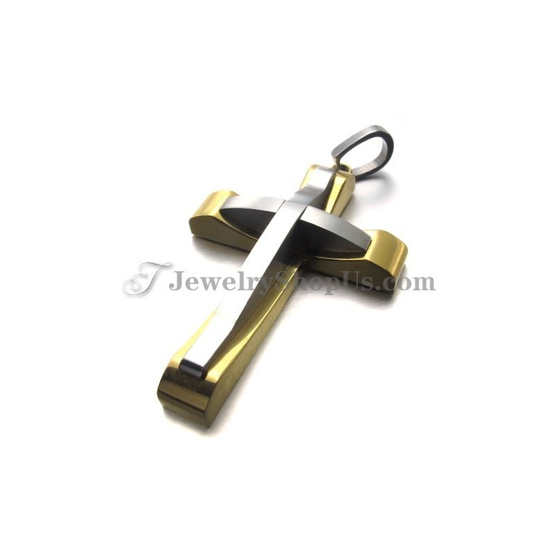 Pandantiv Elegant Cu Cruce Din Titan Și Aur