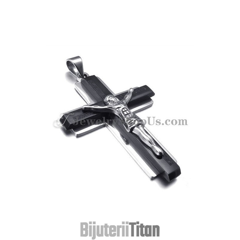 Pandantiv Crucea Lui Isus Din Titan Negru La Modă Pandantiv Crucea Lui Isus Din Titan Negru La Modă
