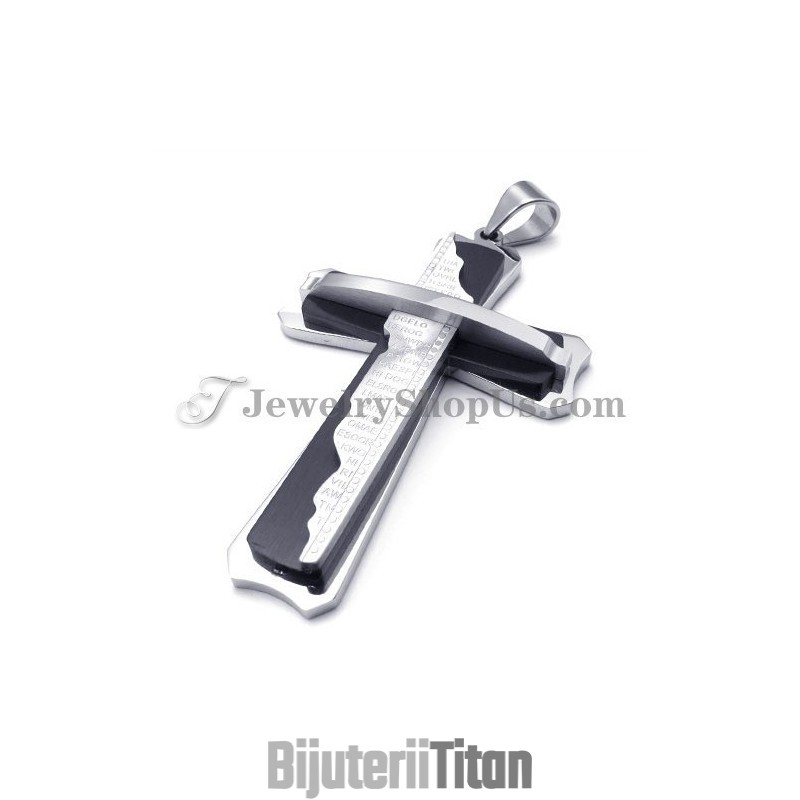 Pandantiv Cruce Superb Din Titan Negru Pandantiv Cruce Superb Din Titan Negru