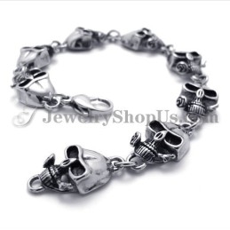 Brățară Elegantă Cu Cranii Din Titan