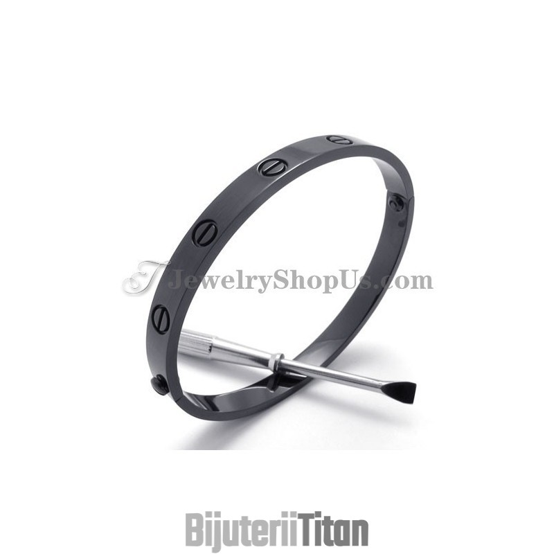 Brățară Elegantă Din Titan Negru Pentru Femei