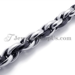 Colier Elegant Din Titan Negru Și Argintiu