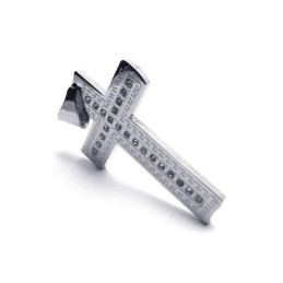 Colier Bărbătesc Cu Pandantiv Cruce Din Titan Pur Din Argint (Nou)