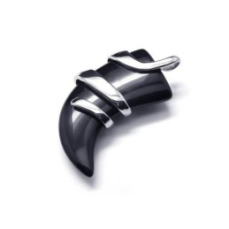 Colier Bărbătesc Cu Pandantiv Din Titan Pur Și Onix, Lanț Cu Suliță