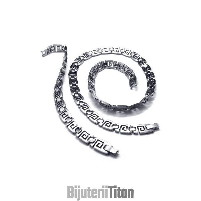 Set De Bijuterii Din Titan, Fabricat Cu Măiestrie, Culoare Strălucitoare, Calitate Excelentă, Inclusiv Colier Și Brățară. Set De Bijuterii Din Titan, Fabricat Cu Măiestrie, Culoare Strălucitoare, Calitate Excelentă, Inclusiv Colier Și Brățară.