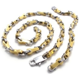 Set De Bijuterii Din Titan, Design Modern, Culoare Strălucitoare, Calitate Stabilă, Inclusiv Colier Și Brățară