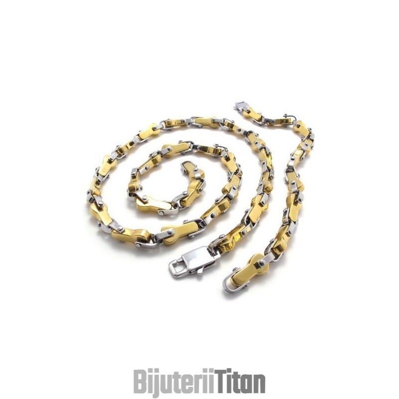 Set De Bijuterii Din Titan, Design Modern, Culoare Strălucitoare, Calitate Stabilă, Inclusiv Colier Și Brățară