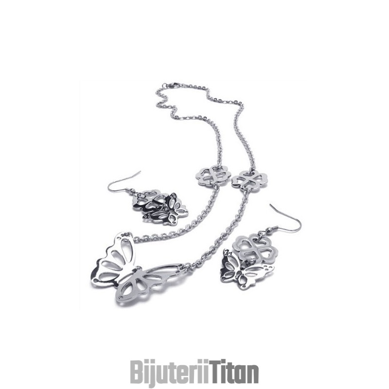 Set De Bijuterii Din Titan, Design Atractiv, Culoare Strălucitoare, Calitate Stabilă, Inclusiv Colier, Pandantiv, Cercei