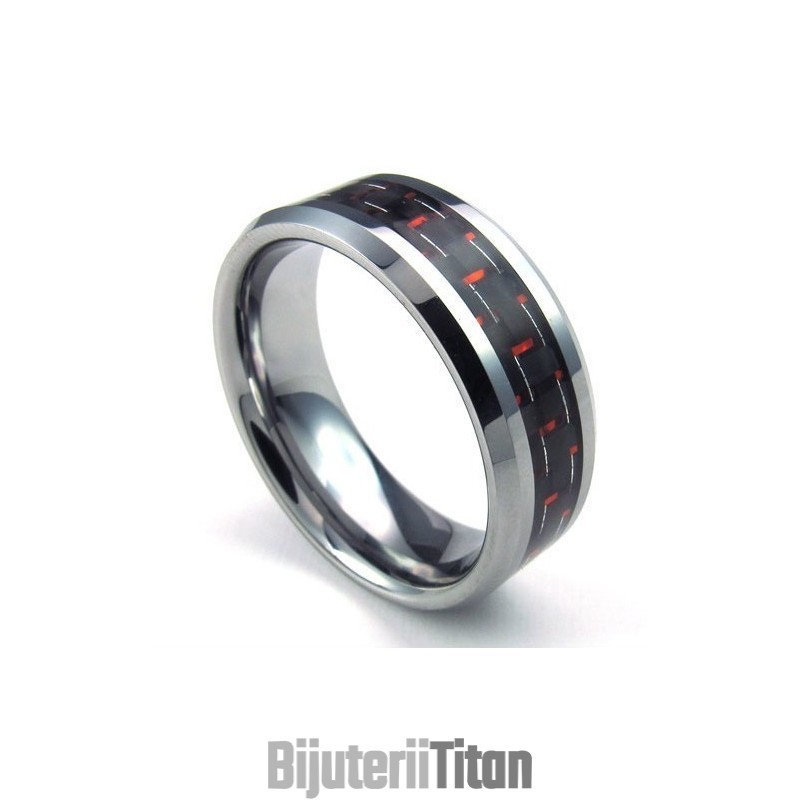 Inel De Tungsten De Înaltă Calitate, Fin Prelucrat, Cu Strălucire A Culorilor