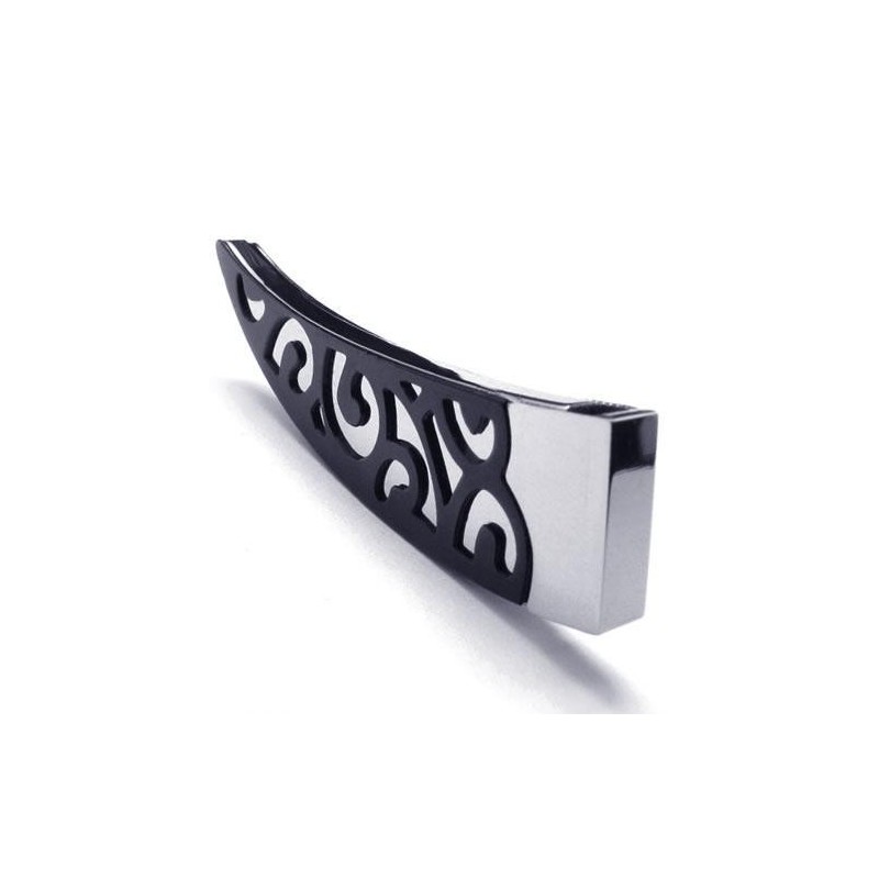 Colier Bărbătesc Cu Pandantiv Din Titan Pur, Cu Lance Neagră, 6588