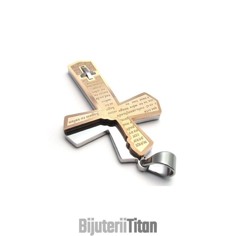 Design Atractiv, Culoare Strălucitoare, Pandantiv Cruce Din Titan Durabil În Utilizare