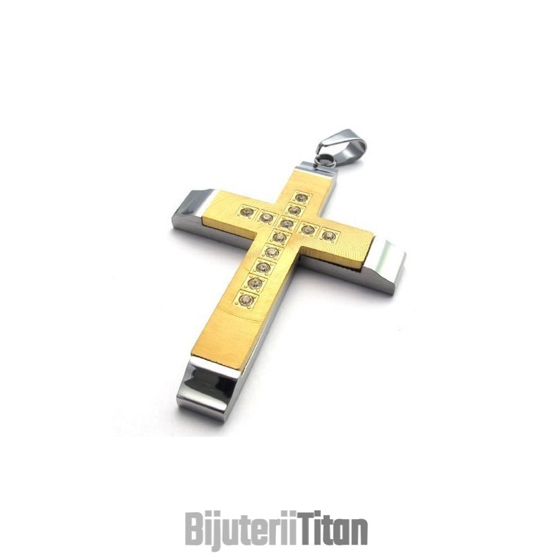 Design Frumos, Culoare Strălucitoare, Calitate Superioară, Pandantiv Cruce Din Titan